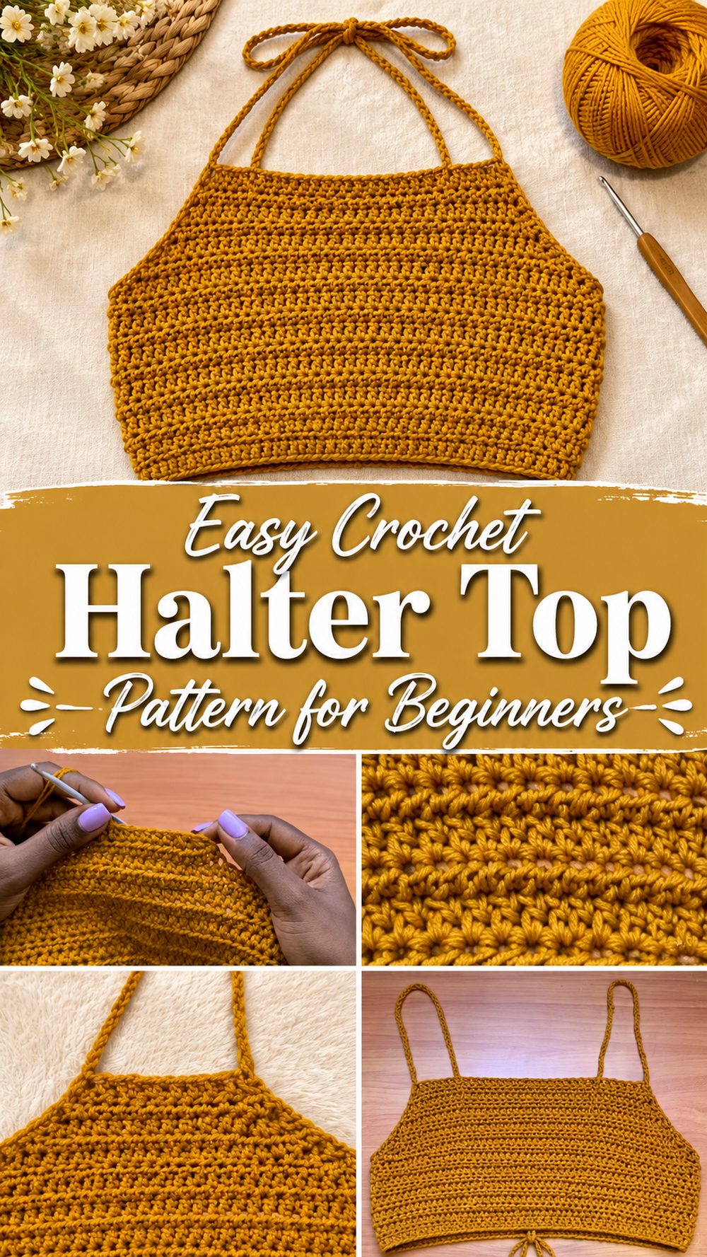 Easy Crochet Halter Top Pattern for Beginners