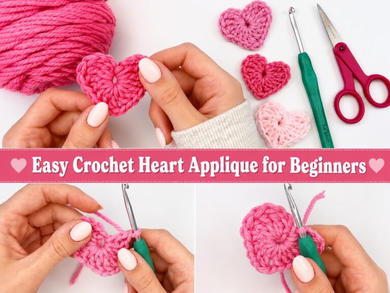Easy Crochet Heart Applique for Beginners