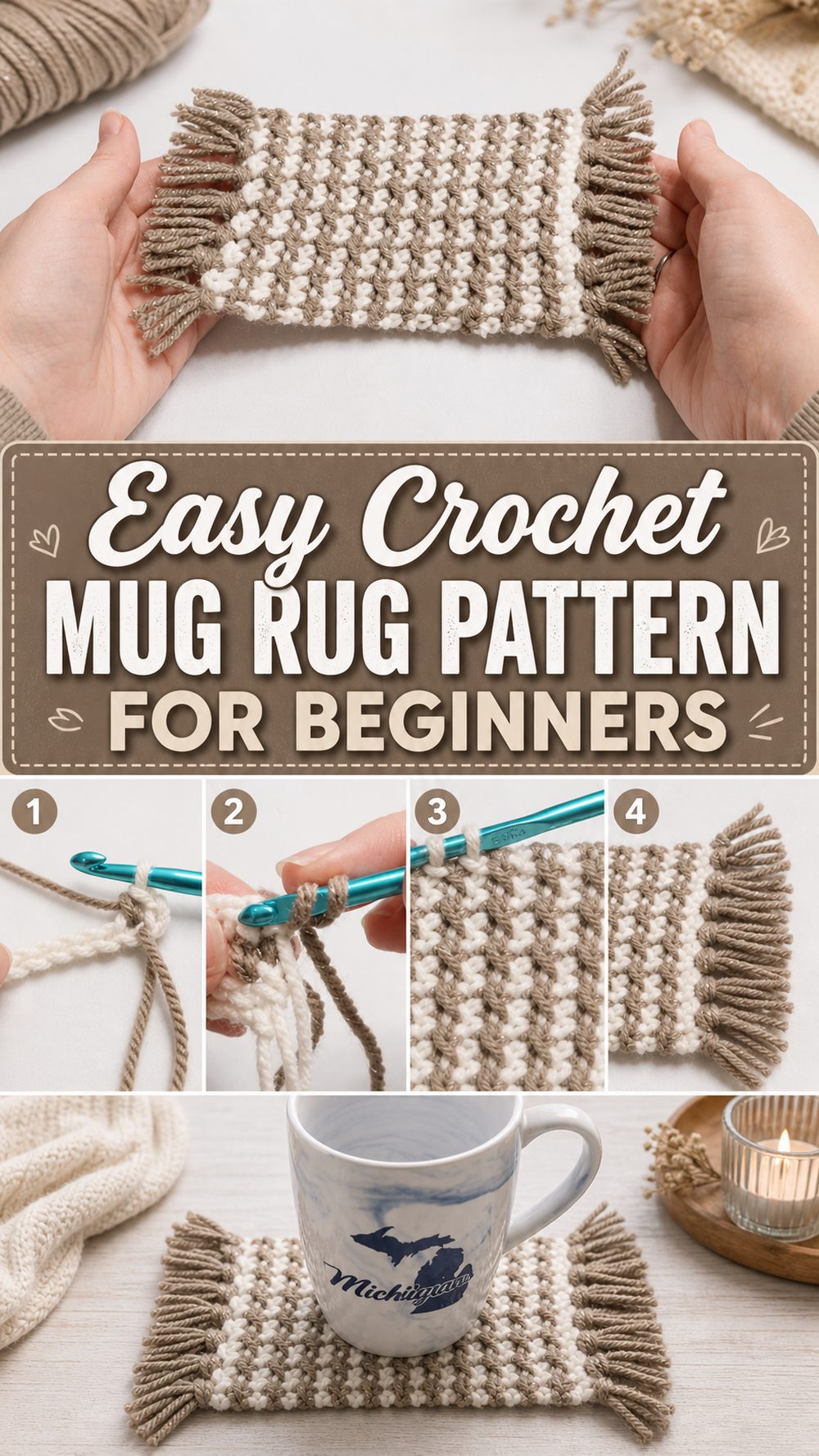 Easy Crochet Mug Rug Pattern for Beginners