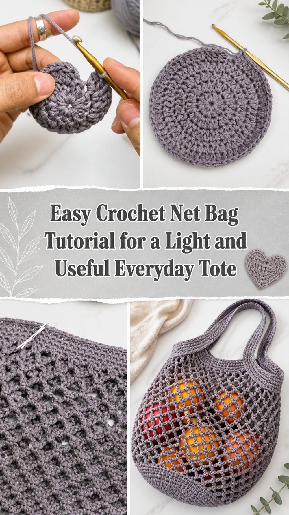 Easy Crochet Net Bag Tutorial for a Light and Useful Everyday Tote