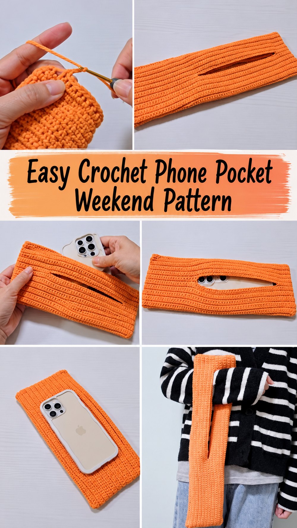 Easy Crochet Phone Pocket Weekend Pattern