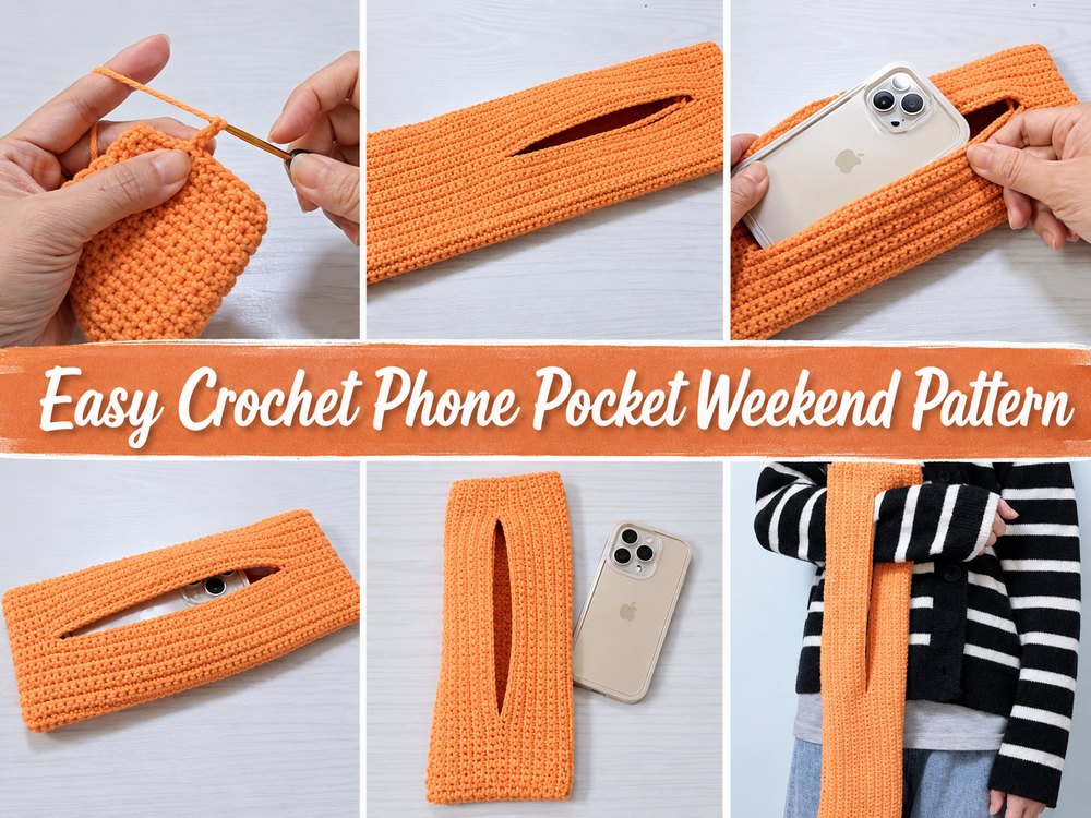 Easy Crochet Phone Pocket Weekend Pattern