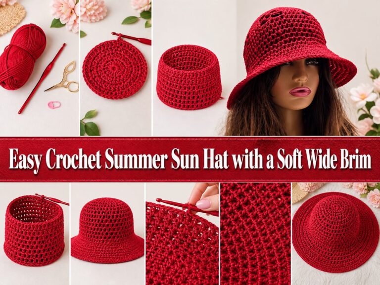 Easy Crochet Summer Sun Hat with a Soft Wide Brim