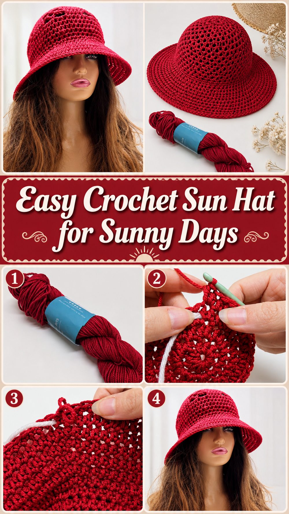 Easy Crochet Sun Hat for Sunny Days