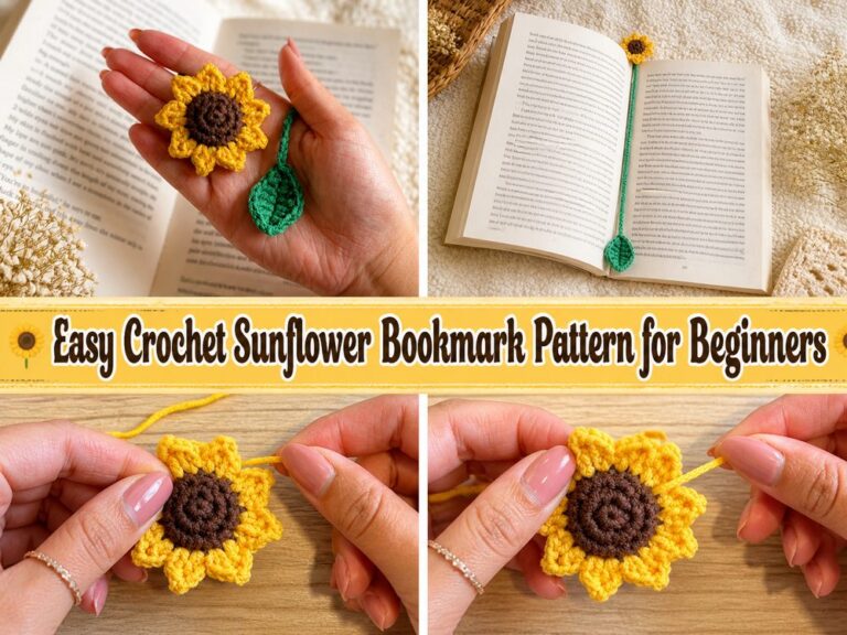 Easy Crochet Sunflower Bookmark Pattern for Beginners