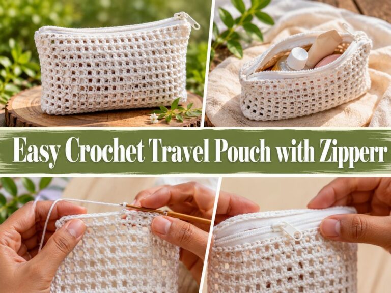 Easy Crochet Travel Pouch with Zipper s
