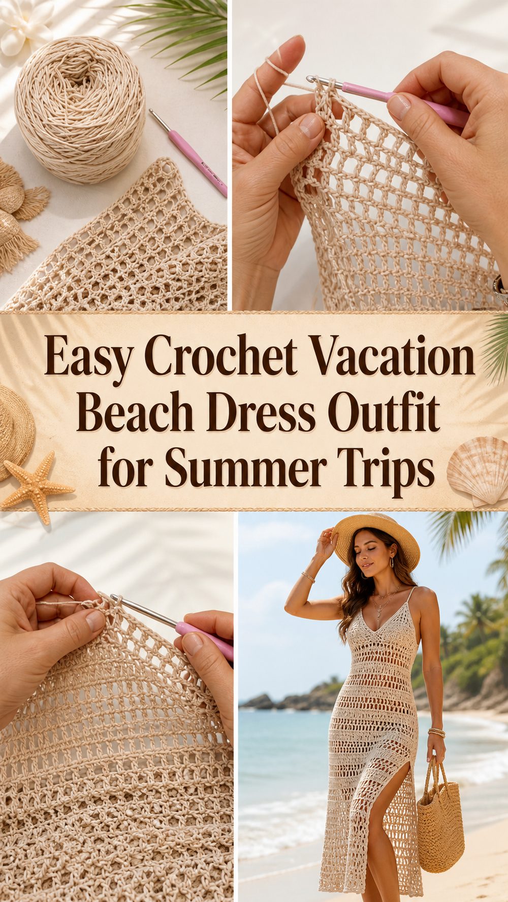 Easy Crochet Vacation Beach Dress Outfit for Summer Trips