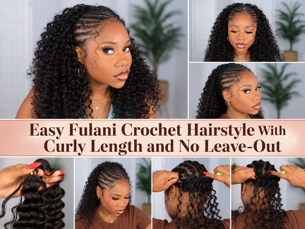 Easy Fulani Crochet Hairstyle With Curly Length and No Leave Out