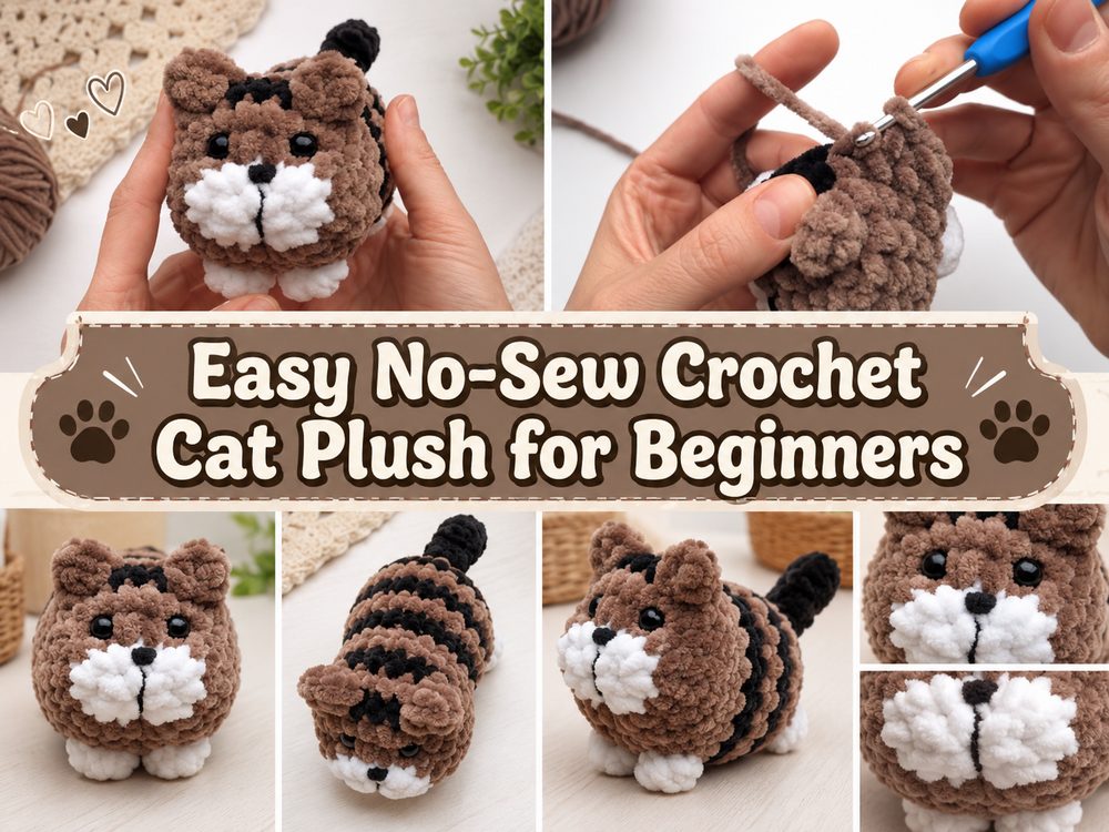 Easy No Sew Crochet Cat Plush for Beginners