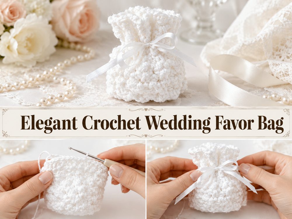 Elegant Crochet Wedding Favor Bag s