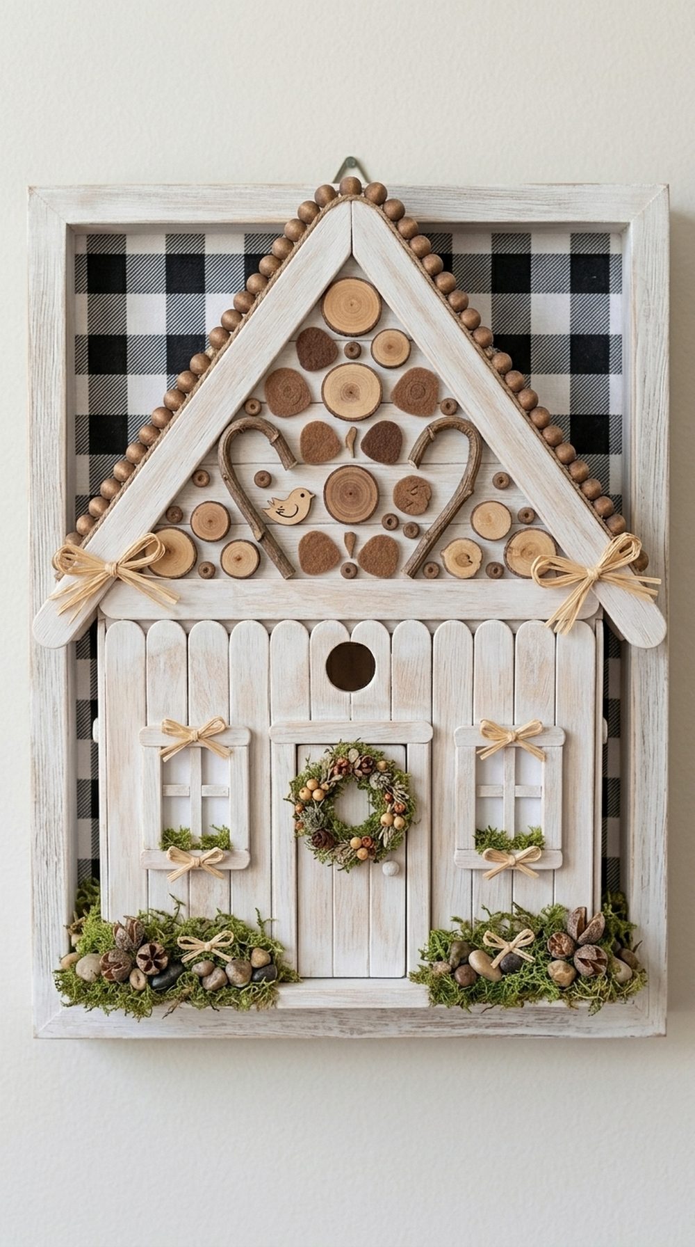 Farmhouse Popsicle Stick Birdhouse