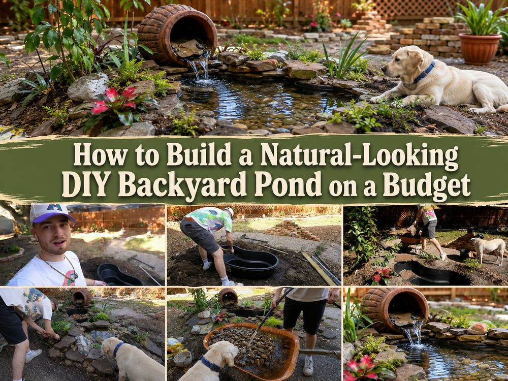 How to Build a Natural Looking DIY Backyard Pond on a Budget