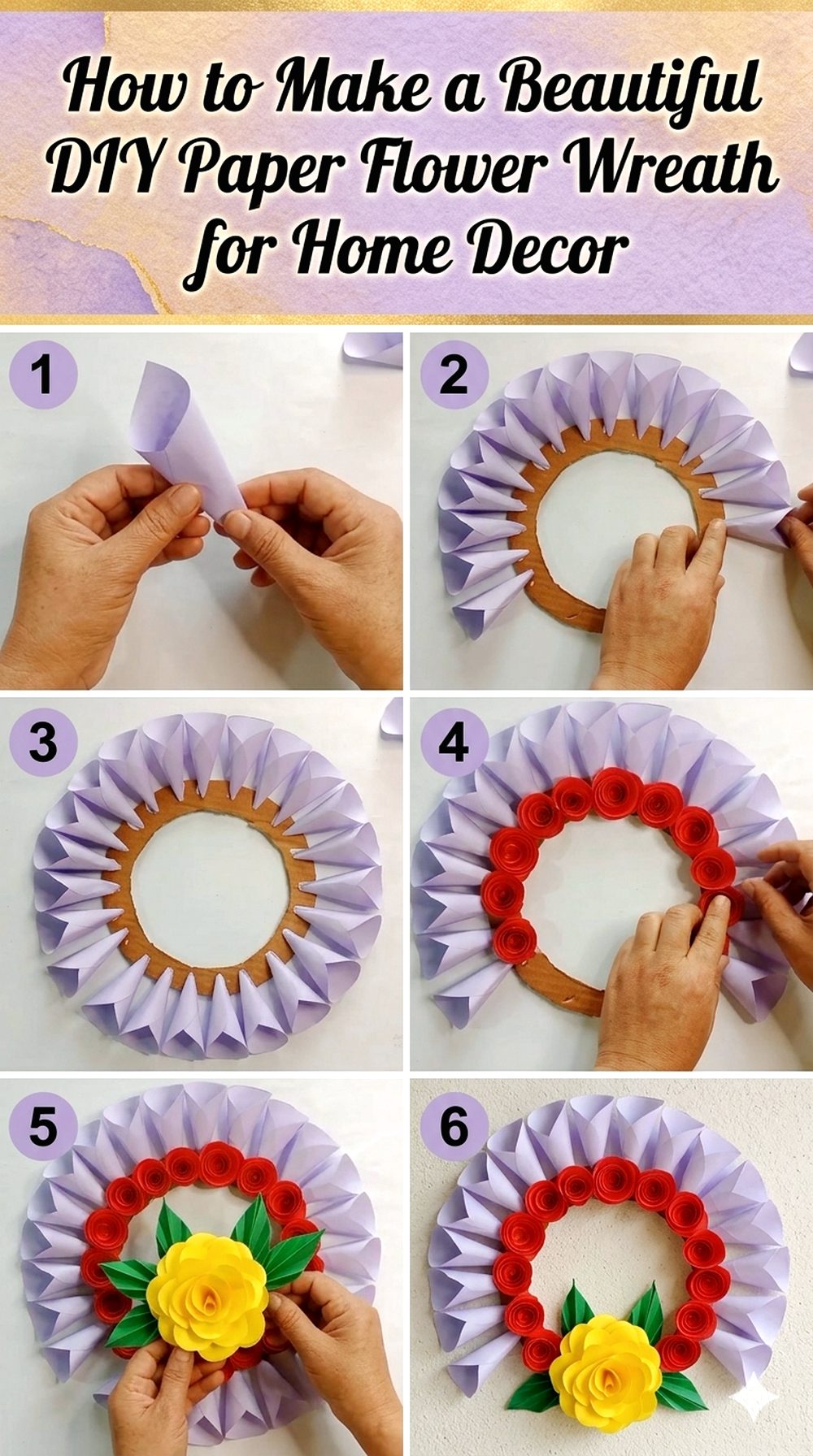 How to Make a Beautiful DIY Paper Flower Wreath for Home Decor