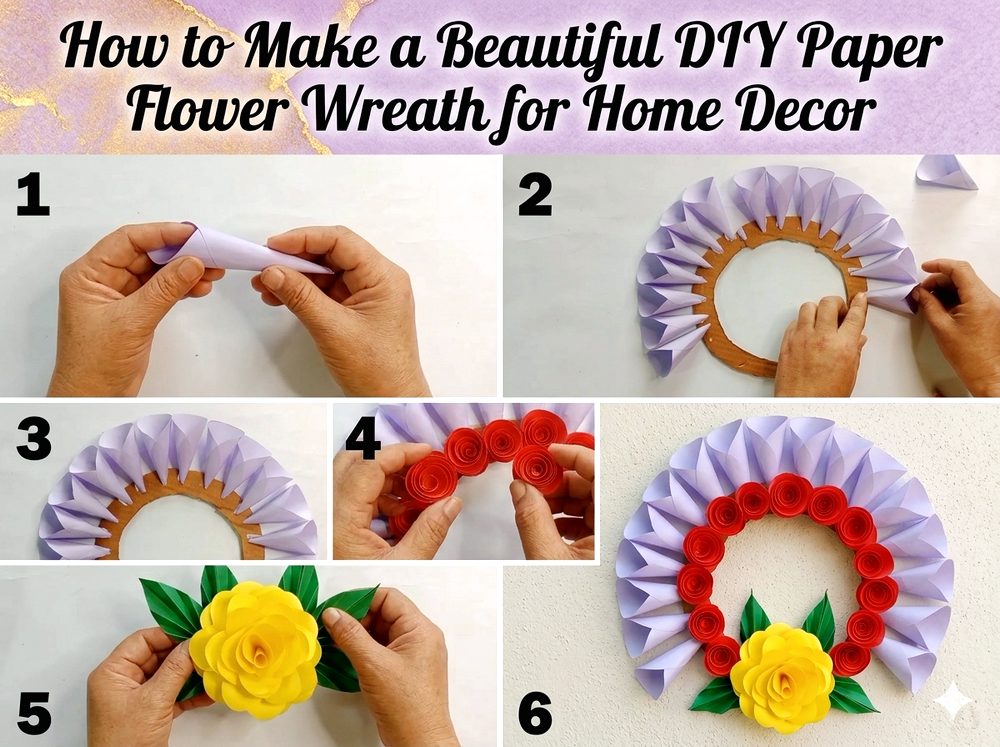 How to Make a Beautiful DIY Paper Flower Wreath for Home Decor - Katy ...
