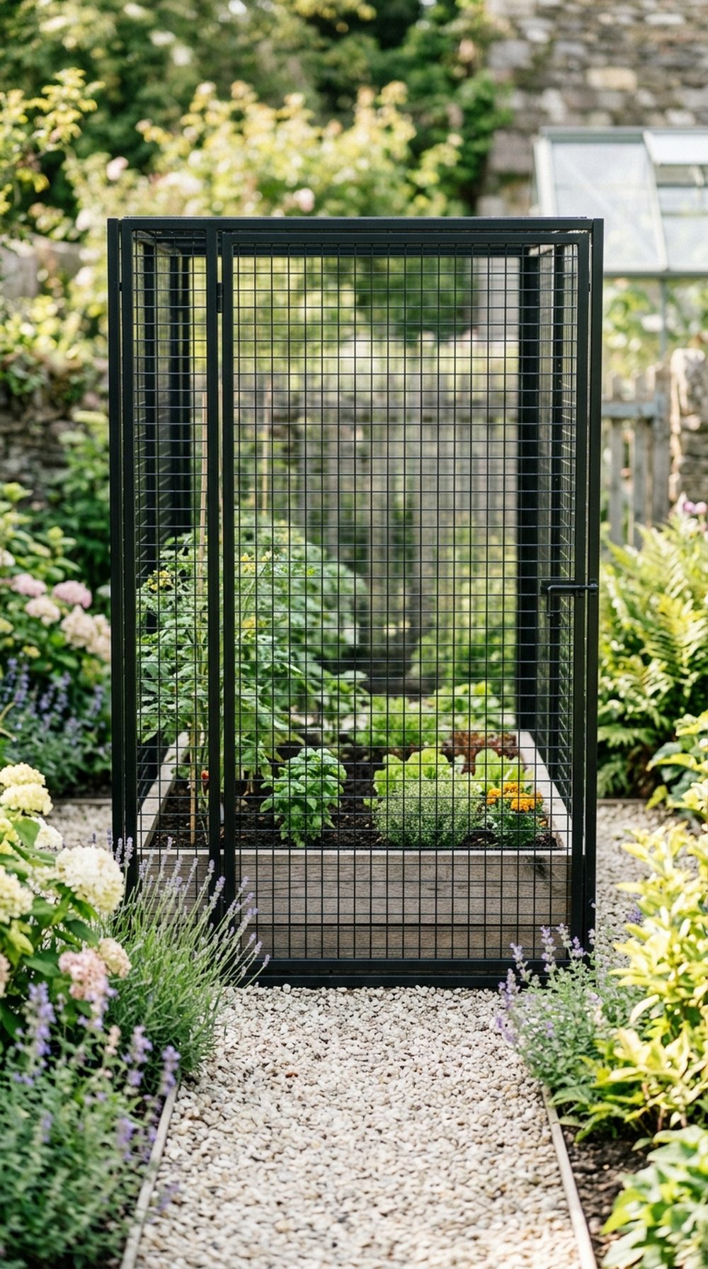 Metal Frame And Wire Garden Enclosure