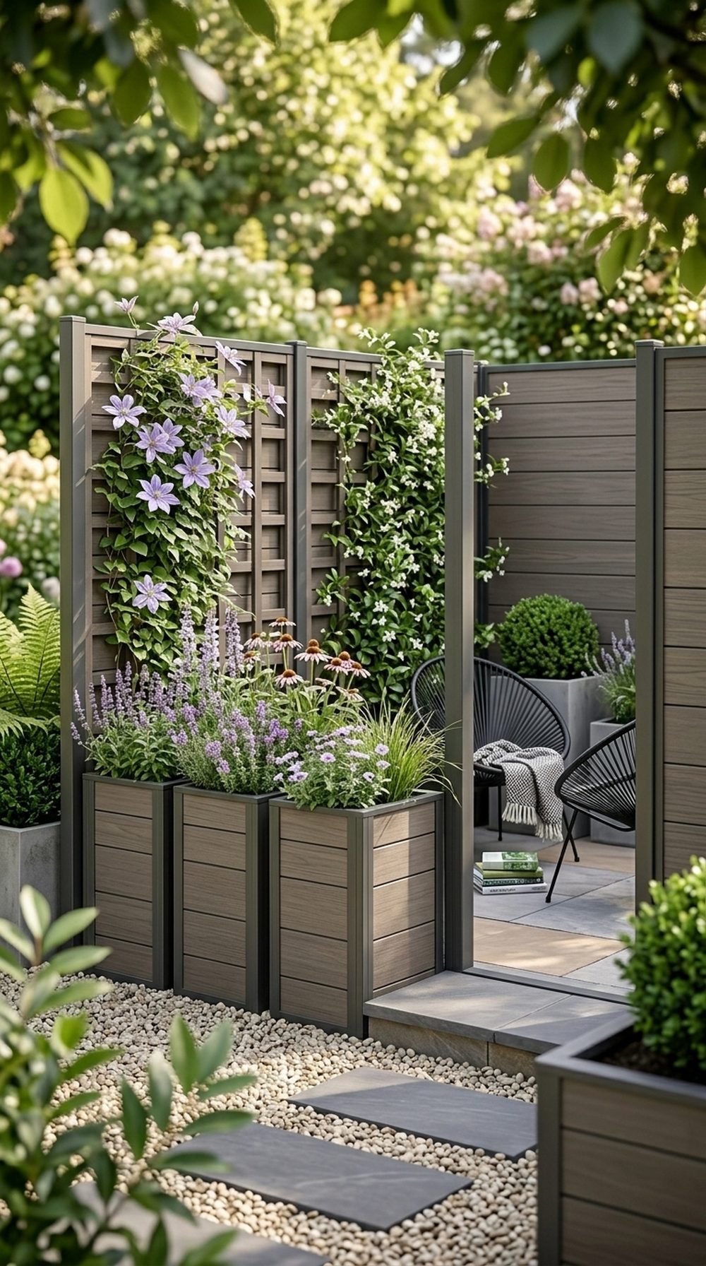 Mixed Planter And Trellis Enclosure