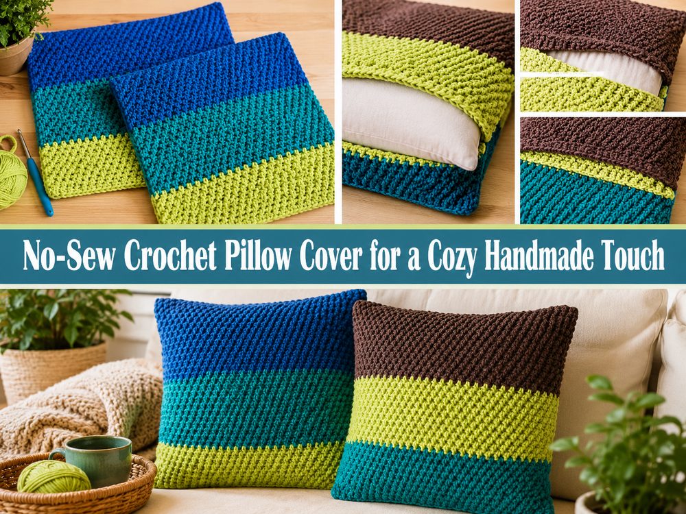 No Sew Crochet Pillow Cover for a Cozy Handmade Touch S