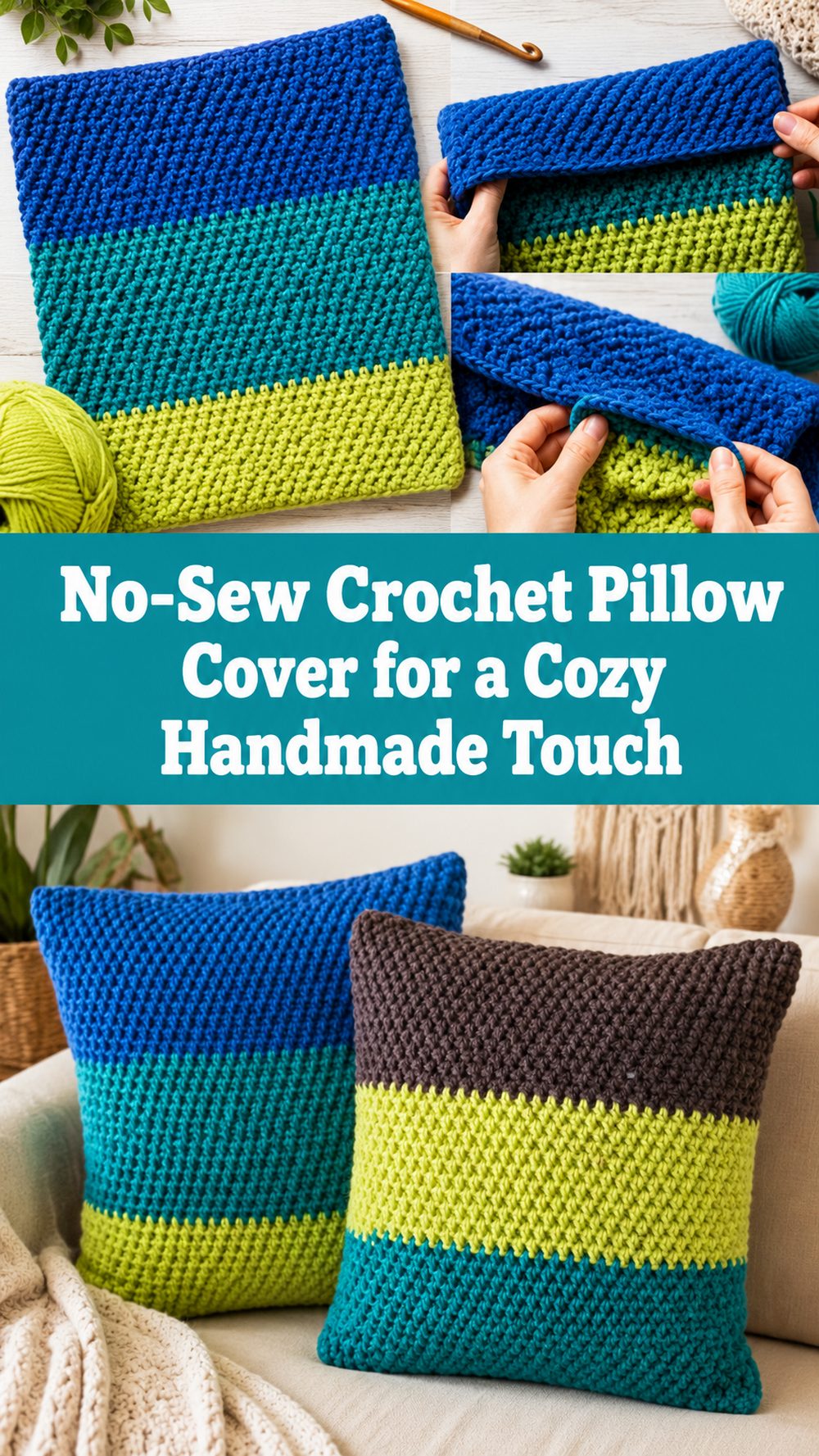 No Sew Crochet Pillow Cover for a Cozy Handmade Touch