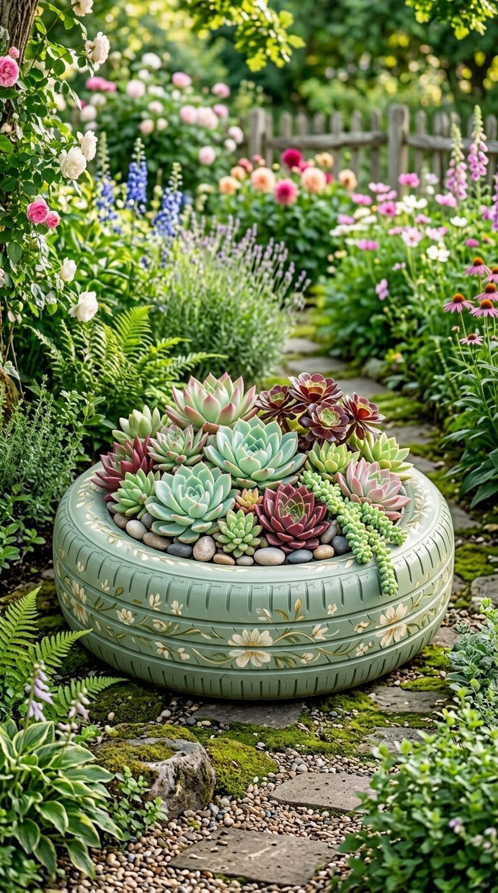 Painted Tire Succulent Bowl