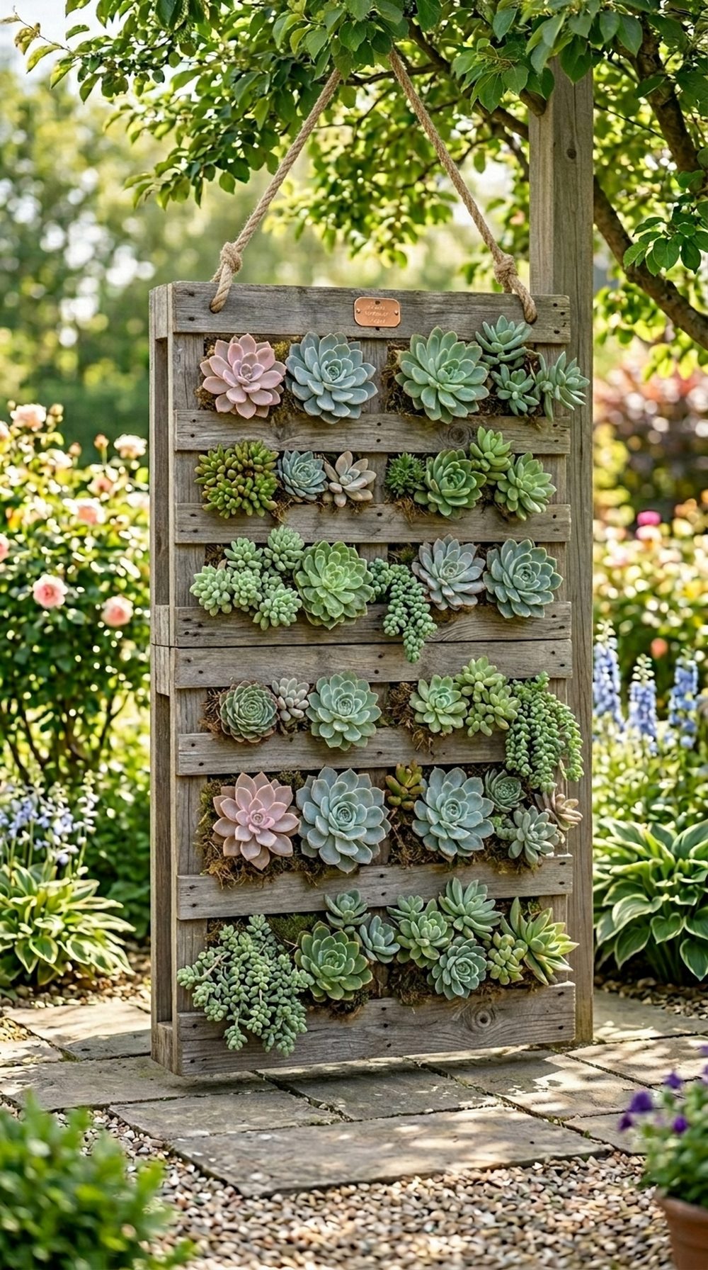 Pallet Hanging Succulent Wall
