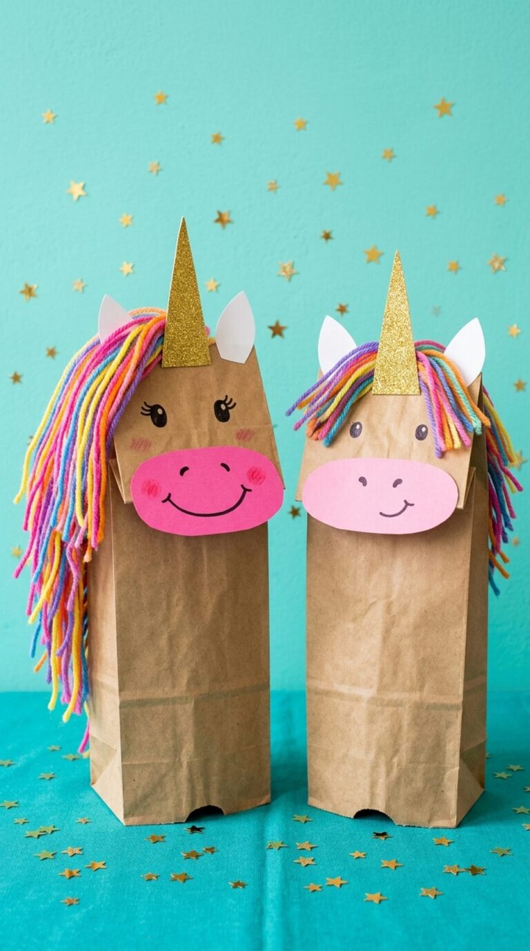 Paper Bag Unicorn Puppet