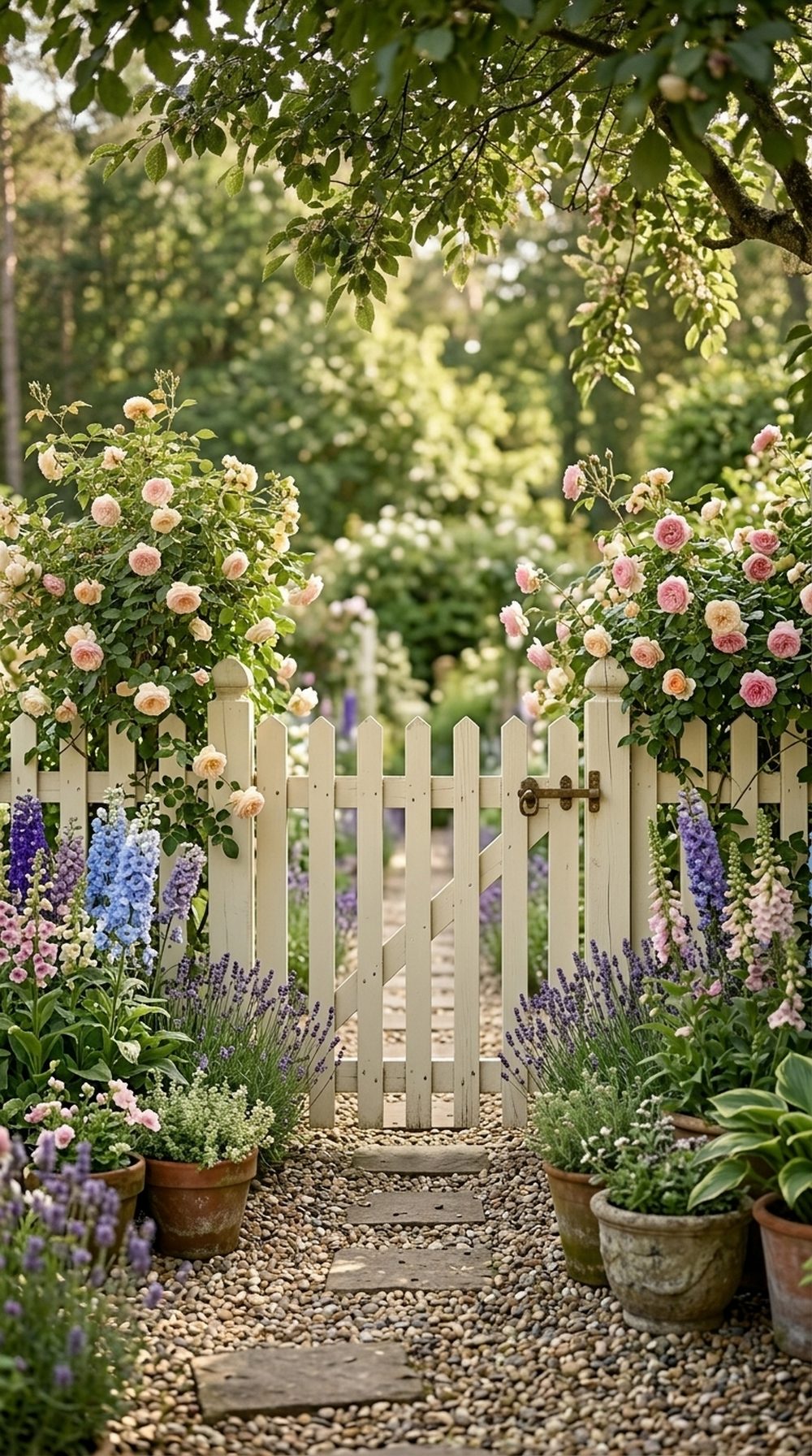 Picket Fence With Garden Gate