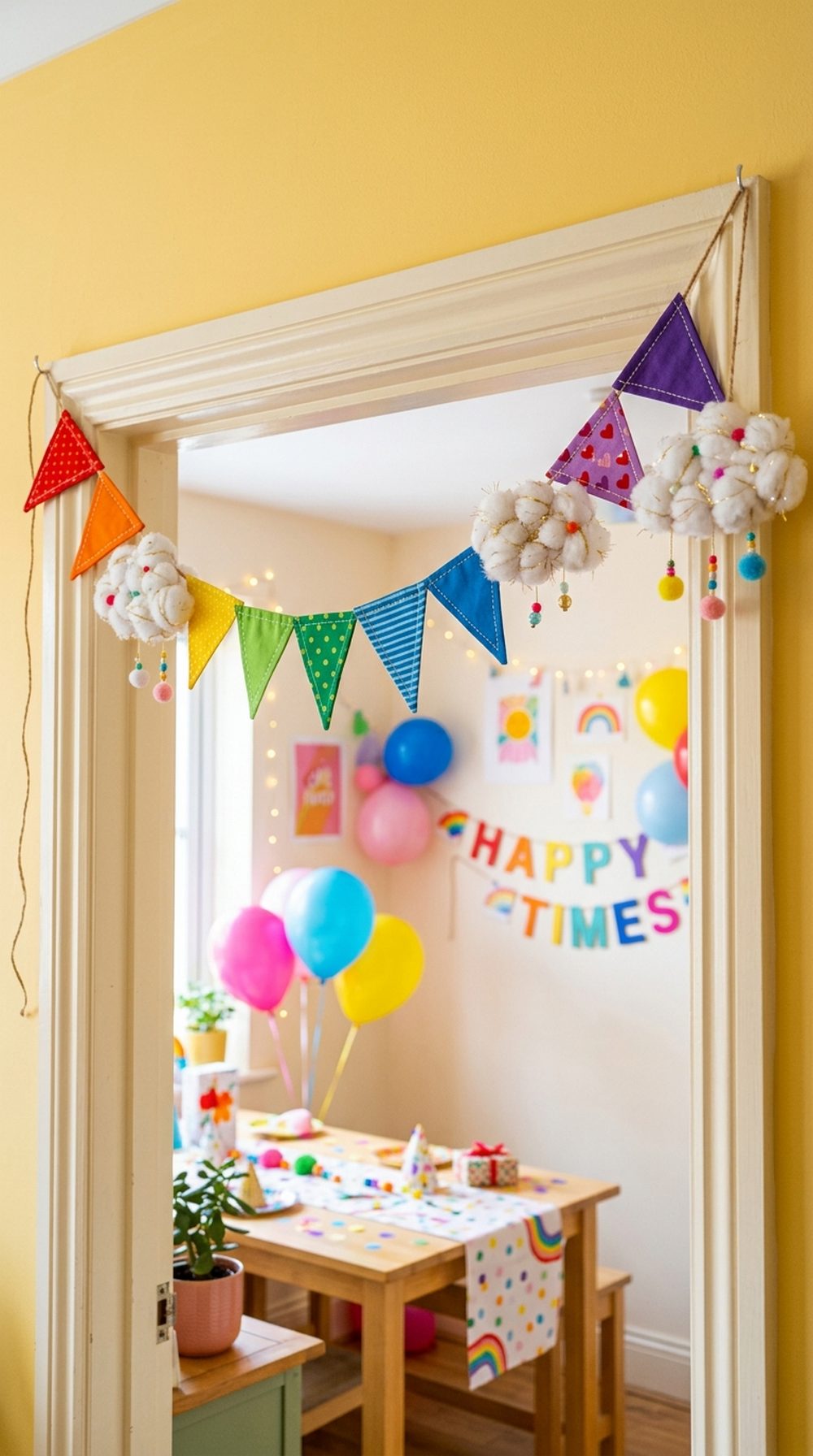 Rainbow Cloud Bunting Garland