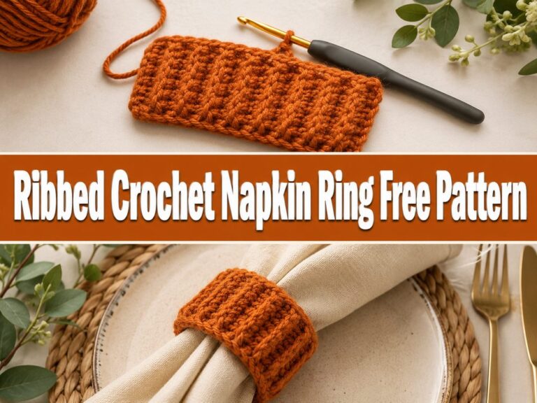 Ribbed Crochet Napkin Ring Free Pattern sa