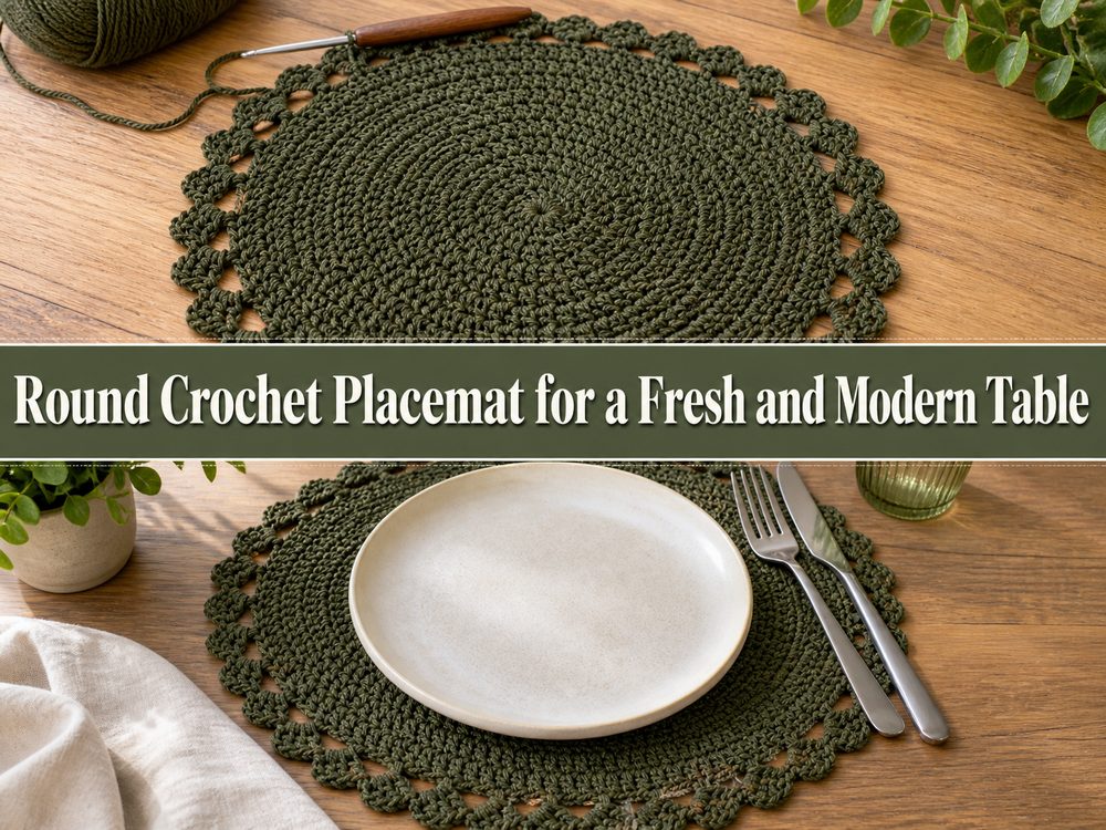 Round Crochet Placemat for a Fresh and Modern Table S