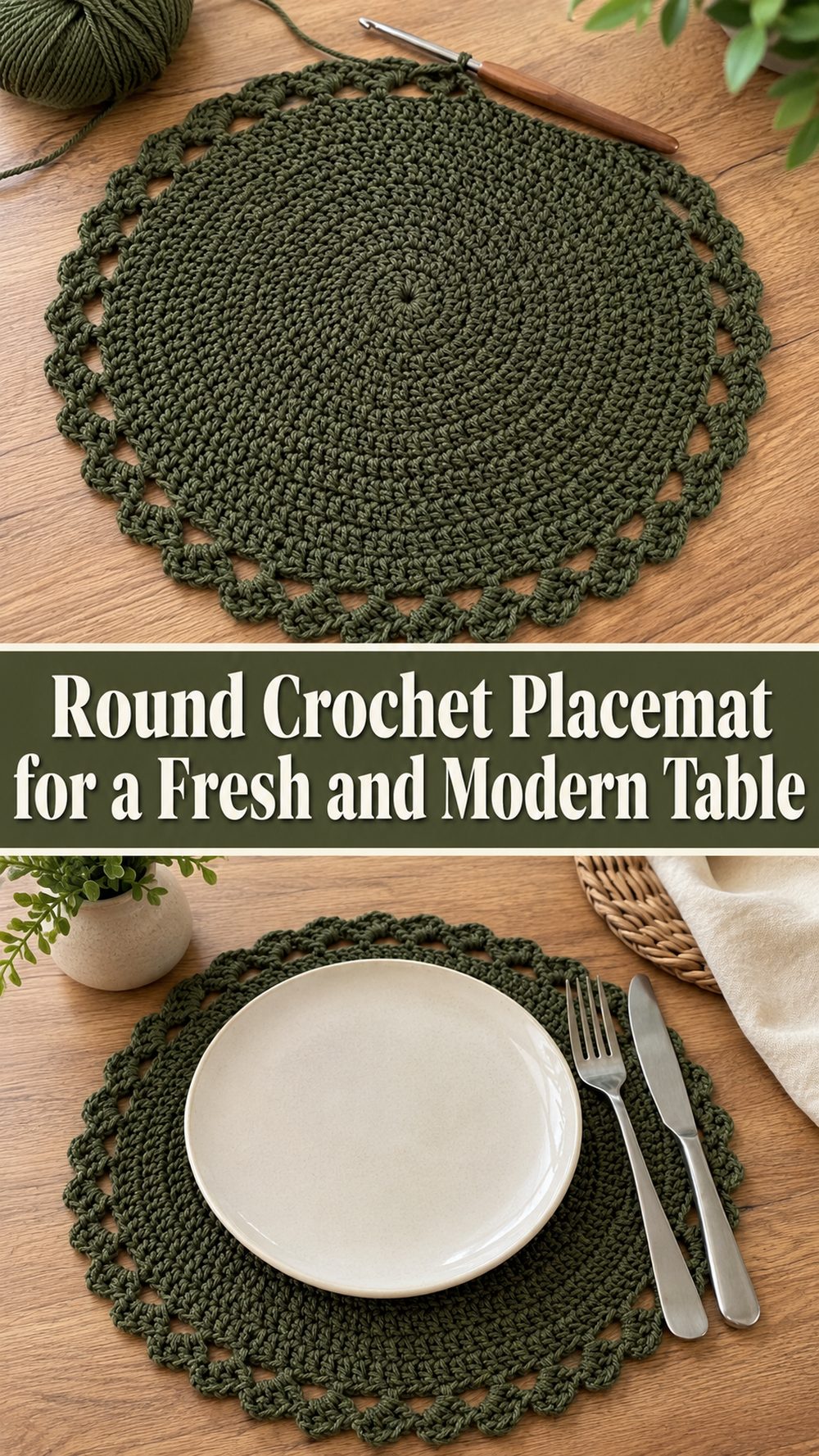 Round Crochet Placemat for a Fresh and Modern Table