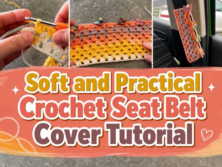 Soft and Practical Crochet Seat Belt Cover Tutorial
