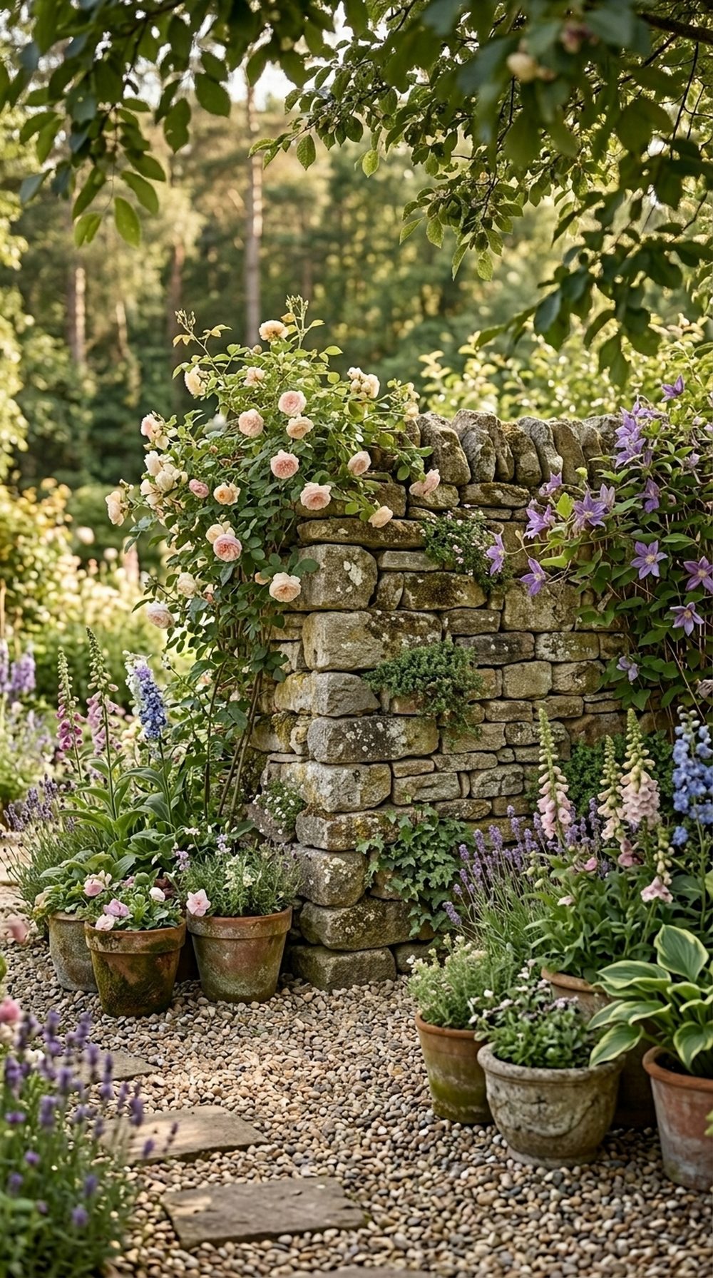 Stone Wall Garden Boundary
