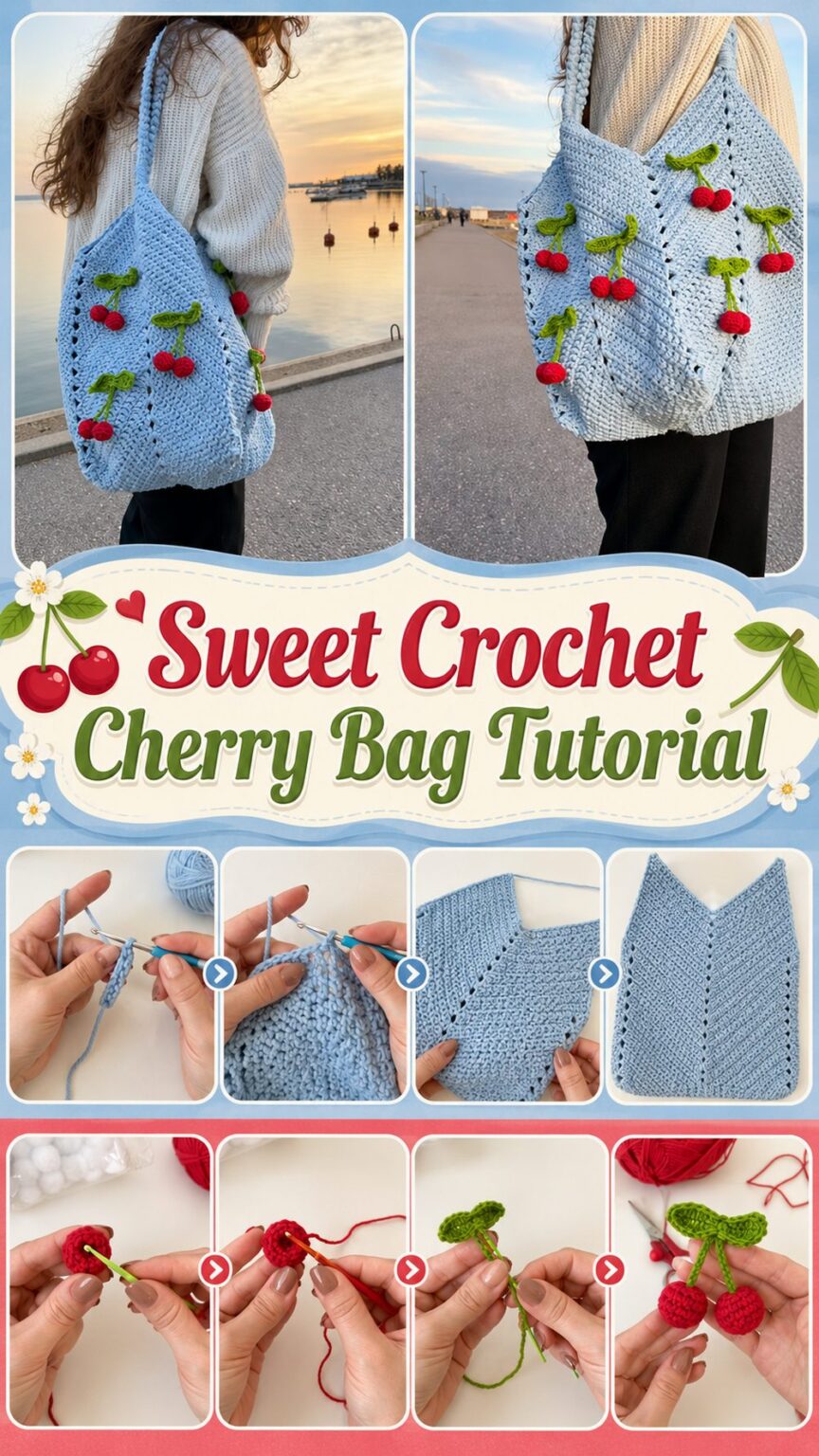 Sweet Crochet Cherry Bag Tutorial - Katy Craft Ideas