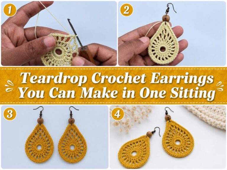 Teardrop Crochet Earrings You Can Make in One Sitting