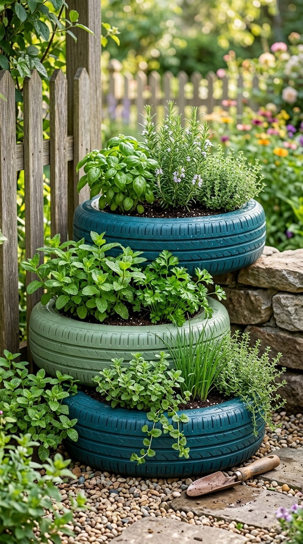 Tire Herb Garden Corner