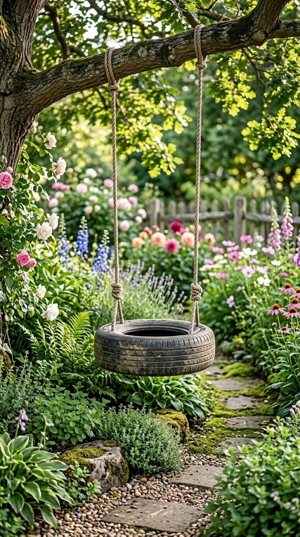 Tire Swing Garden Feature