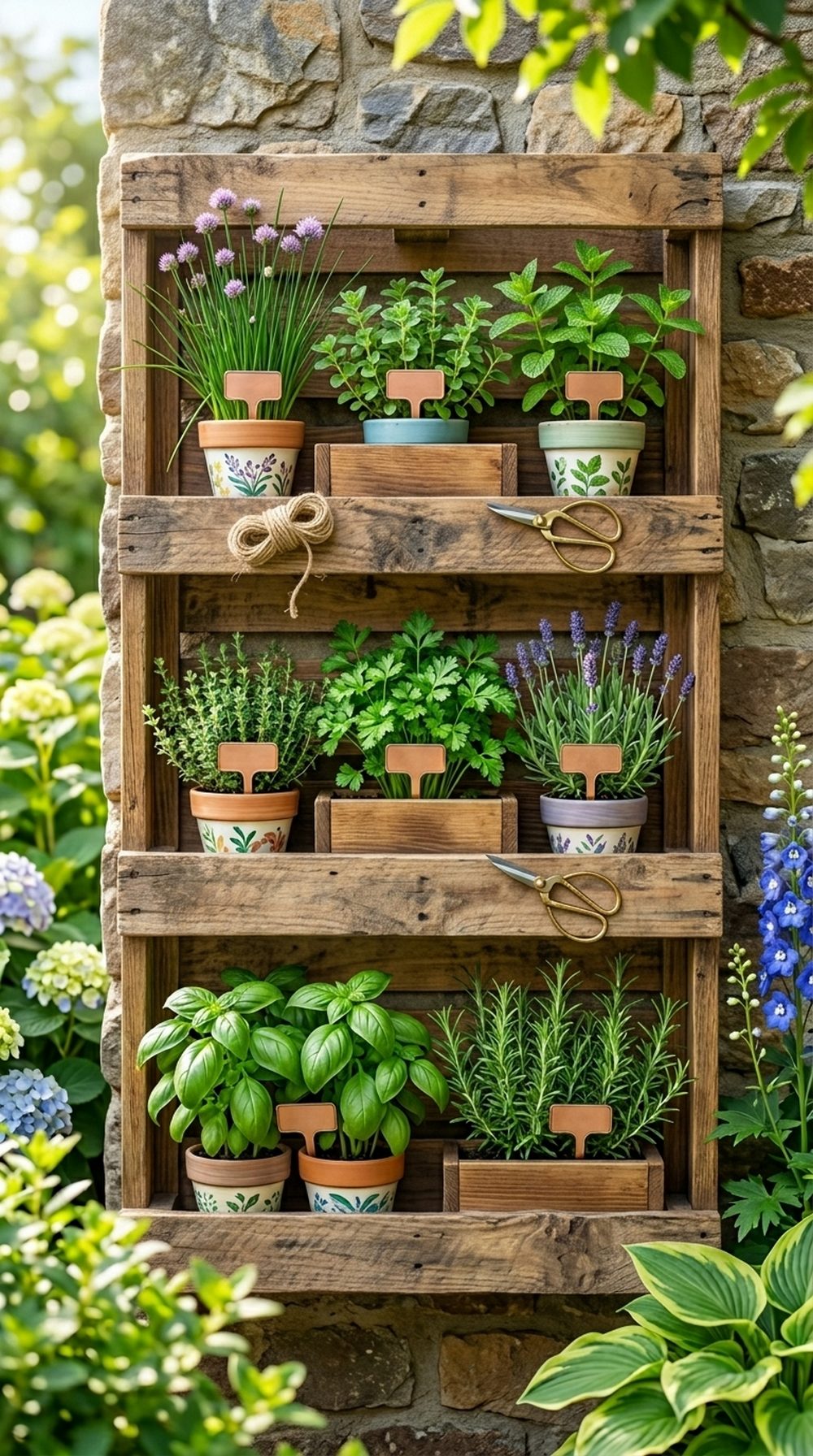 Vertical Pallet Herb Wall