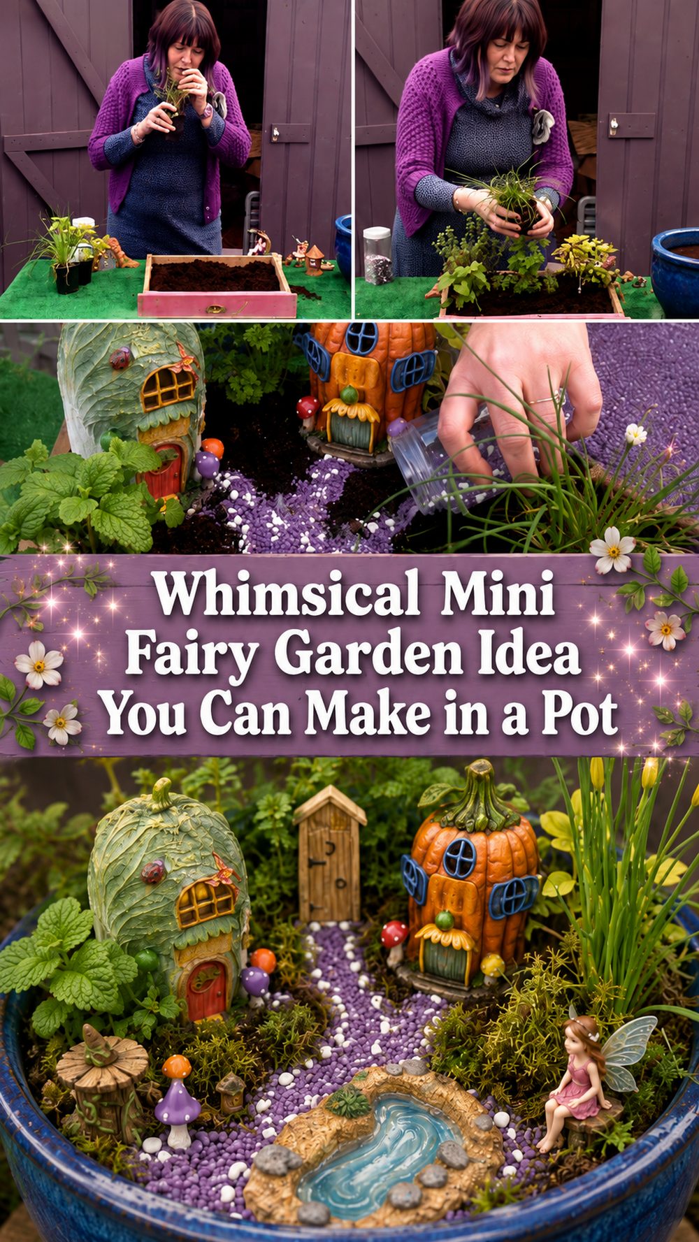 Whimsical Mini Fairy Garden Idea You Can Make in a Pot