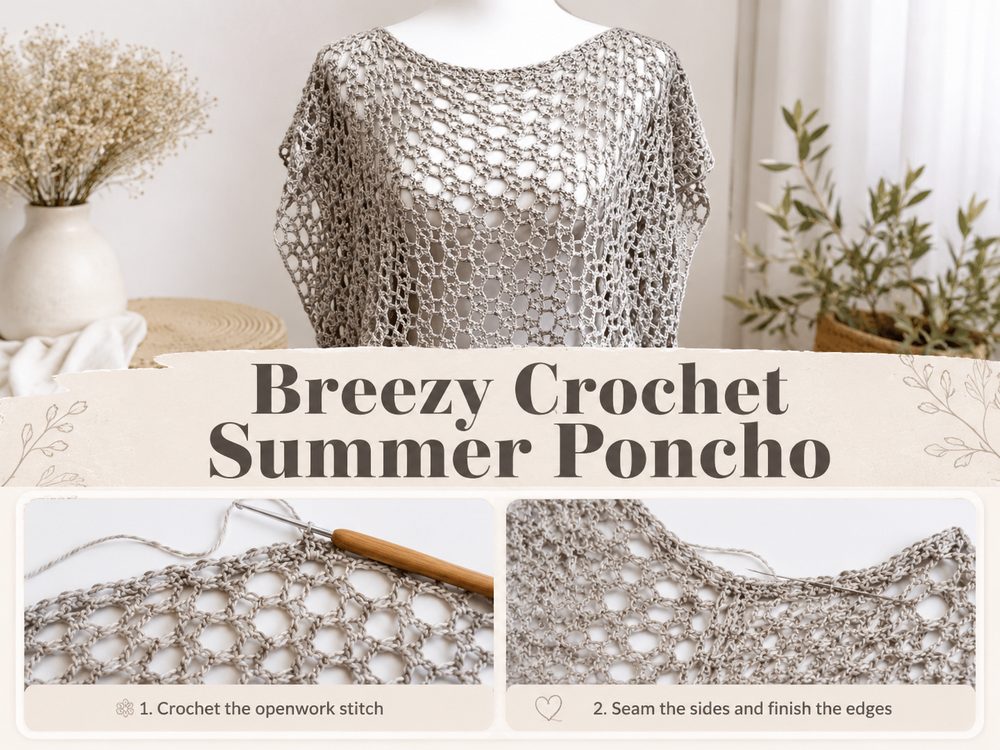 Breezy Crochet Summer Poncho d