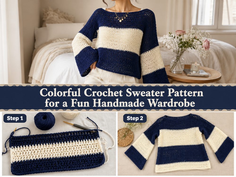 Colorful Crochet Sweater Pattern for a Fun Handmade Wardrobe s
