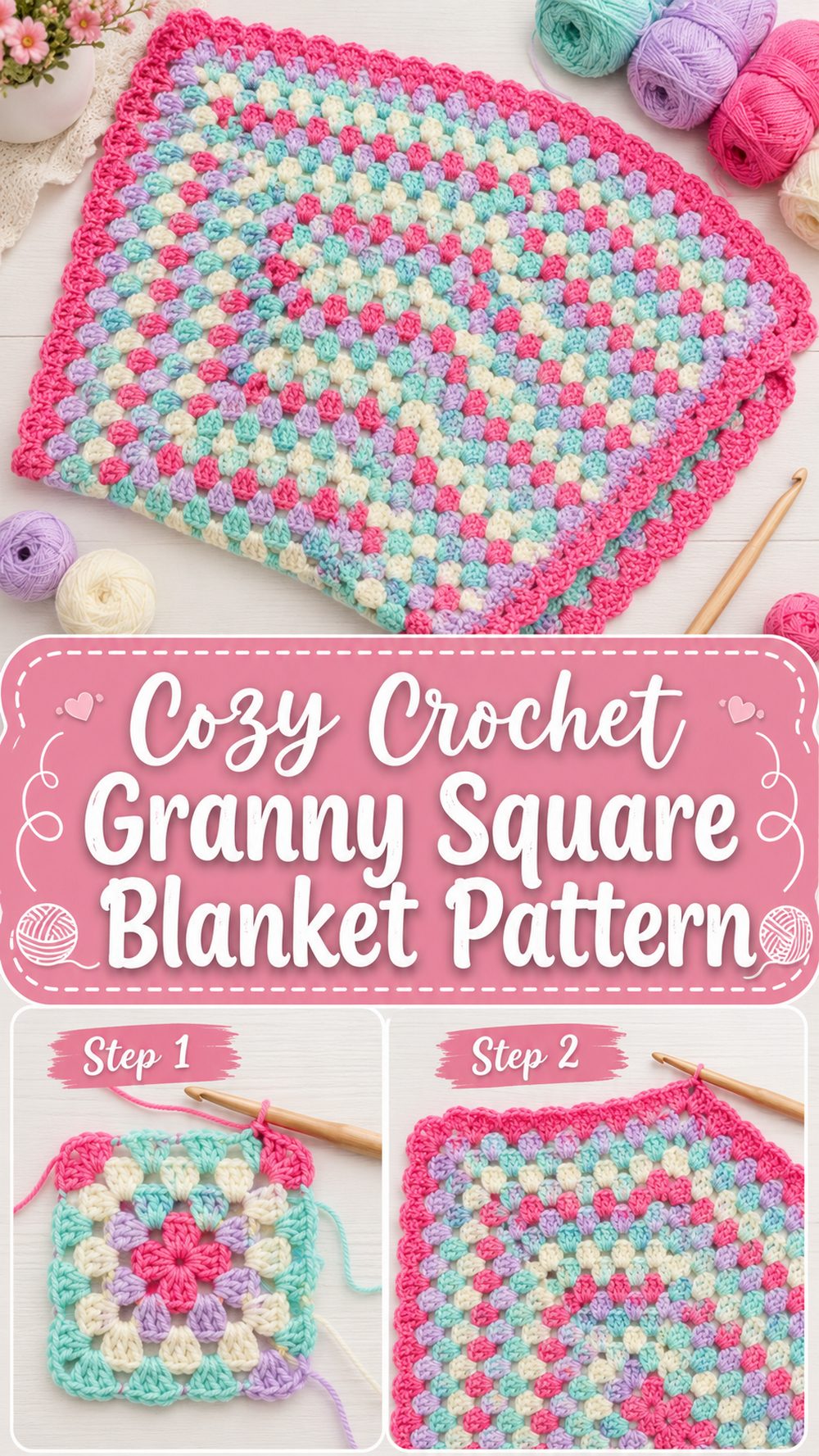 Cozy Crochet Granny Square Blanket Pattern