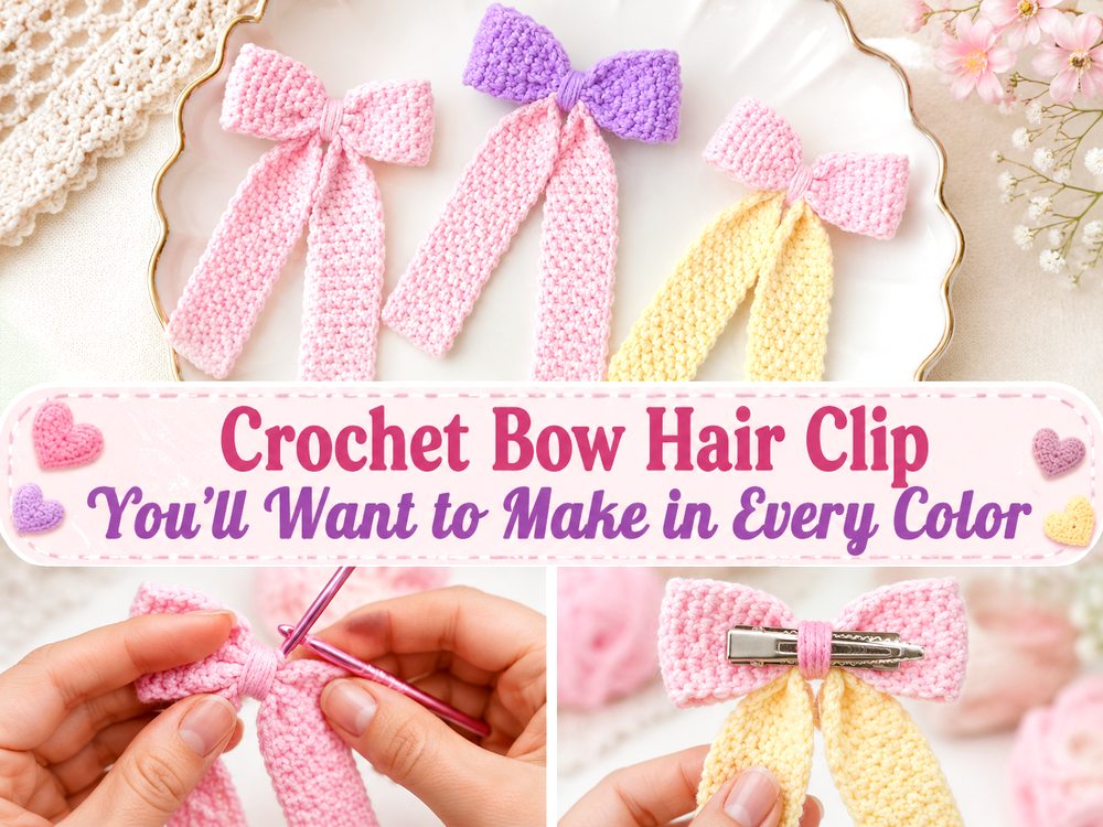 Crochet Bow Hair Clip You’ll Want to Make in Every Color d