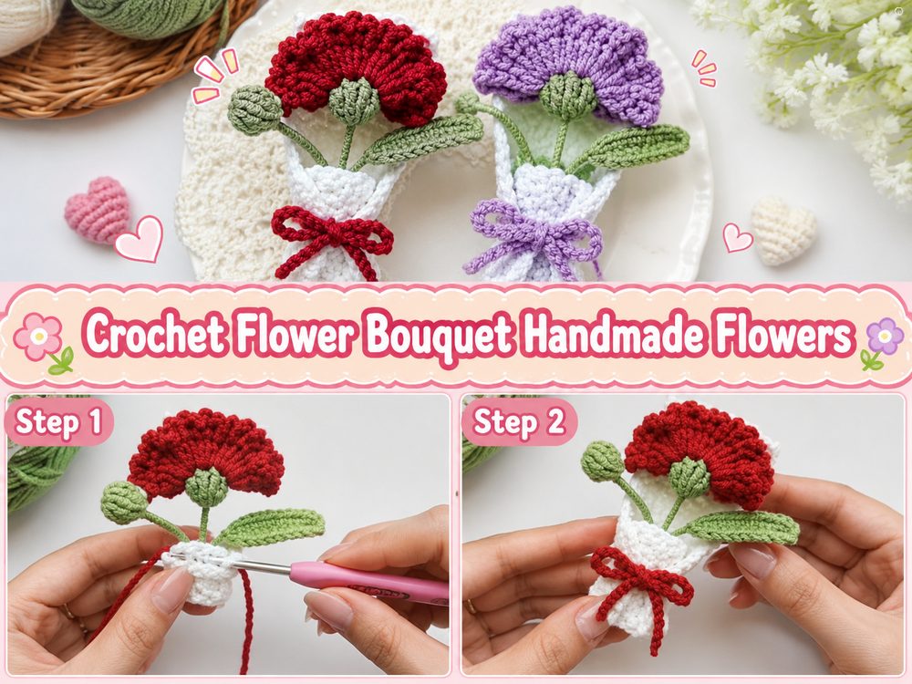 Crochet Flower Bouquet Handmade Flowers v