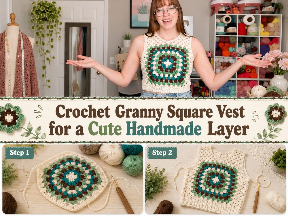 Crochet Granny Square Vest for a Cute Handmade Layer s