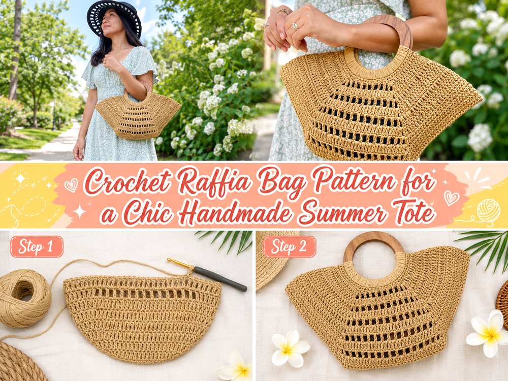 Large Raffa Bag Pattern Crochet Raffia Bag Pattern for a Chic Handmade Summer Tote - Katy Craft ...