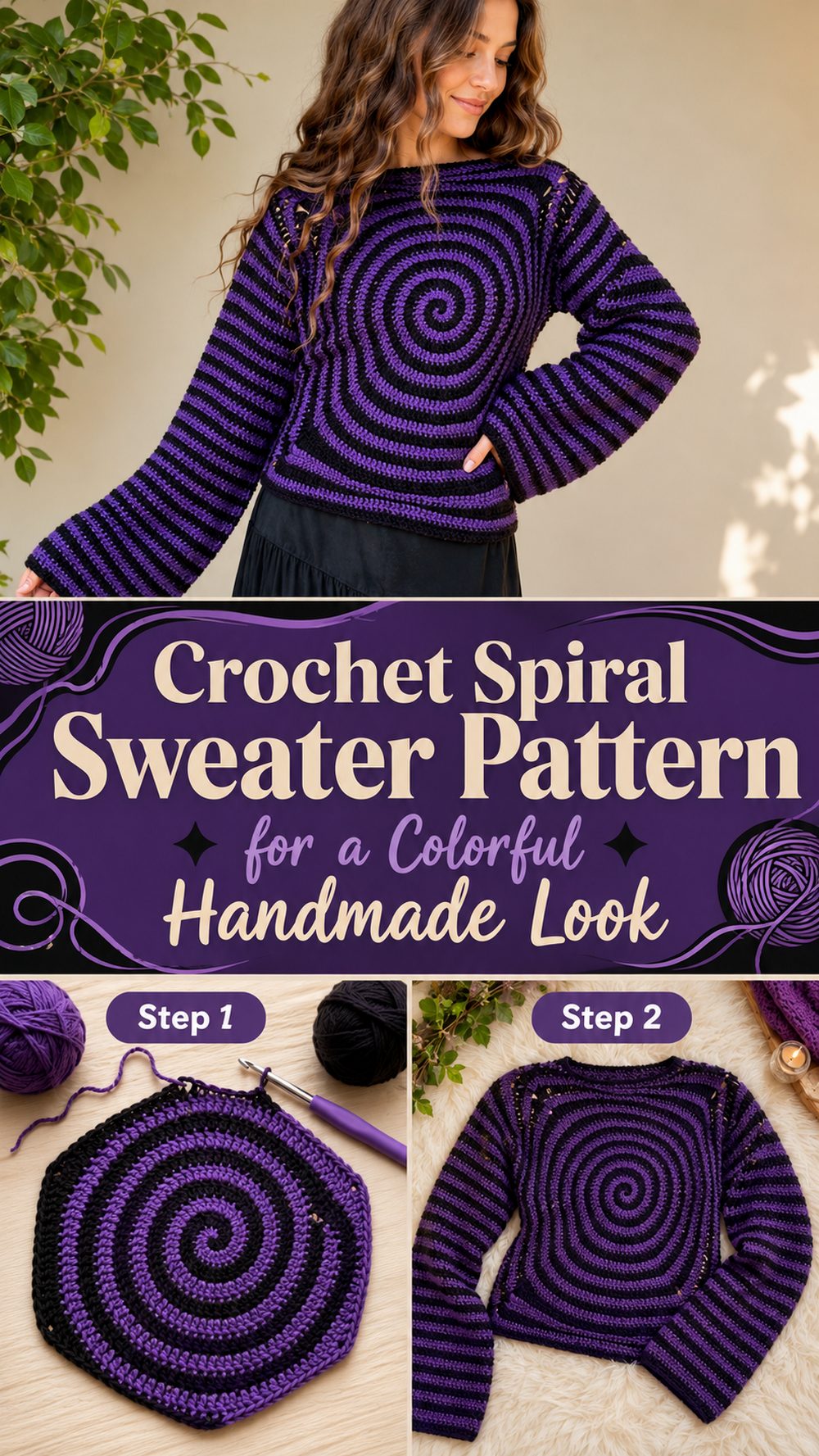 Crochet Spiral Sweater Pattern for a Colorful Handmade Look