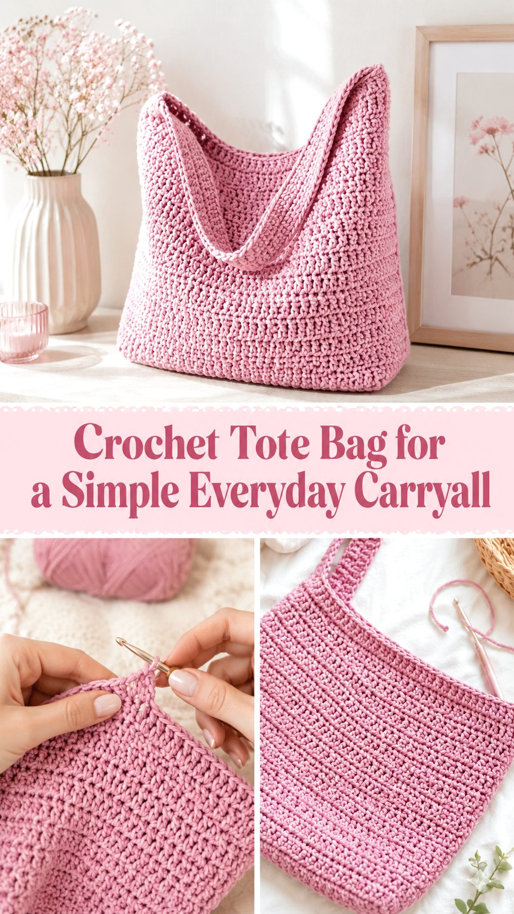 Crochet Tote Bag for a Simple Everyday Carryall