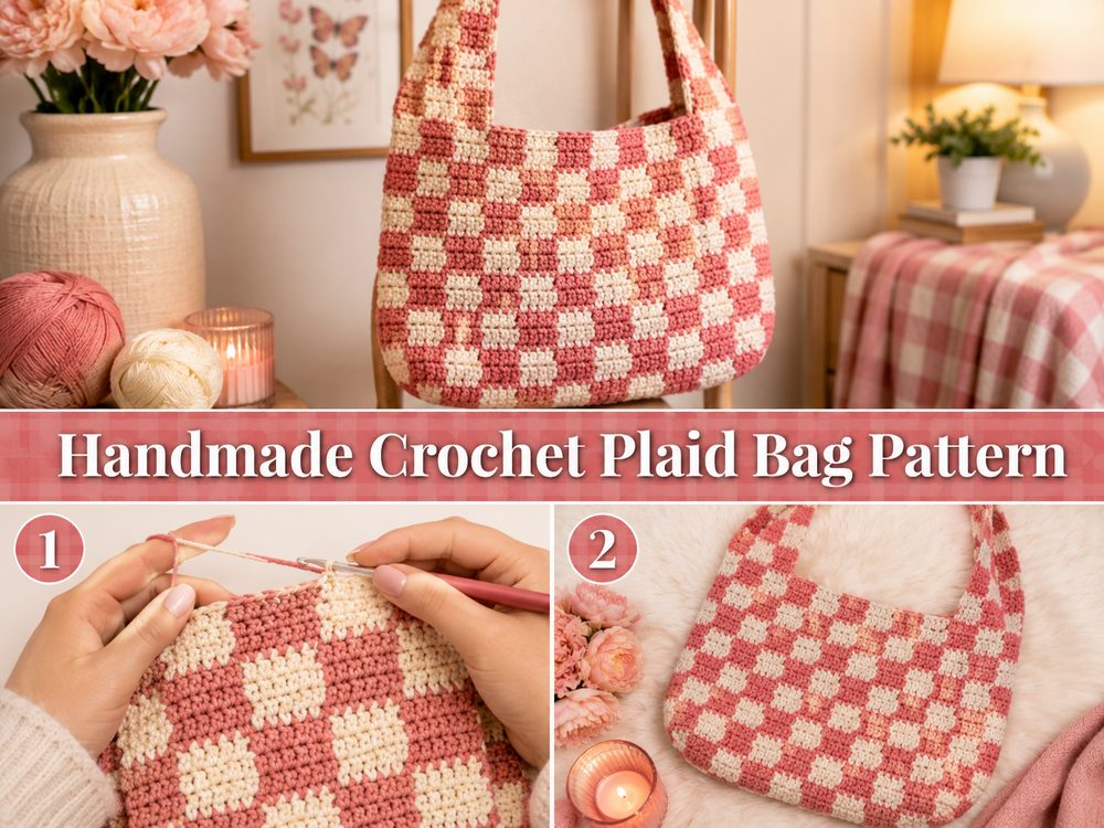 Handmade Crochet Plaid Bag Pattern sd