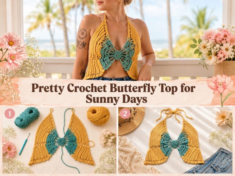 Pretty Crochet Butterfly Top for Sunny Days s