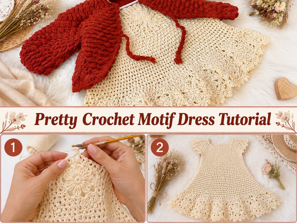Pretty Crochet Motif Dress Tutorial s